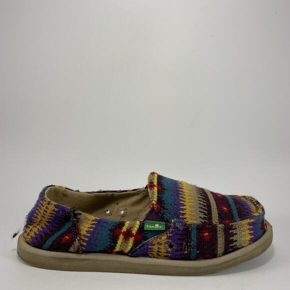 Sanuk Southwestern Blanket Sidewalk Slippers Womens Size 6 Multi Color Slip On - Picture 1 of 10